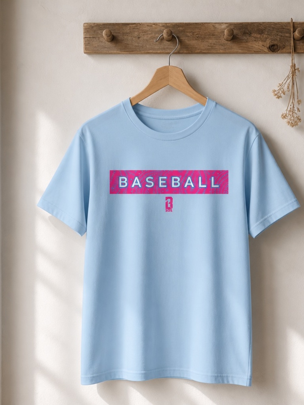 NWT Baseball Lifestyle 101 Men’s Blue Pink Graphic Paisley T-Shirt - S